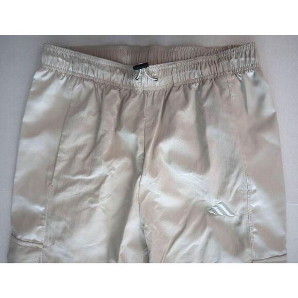 Adidas JN0598 Women's Sz M Beige Satin-Finish Holiday Pack Cargo Pants - Picture 4 of 12
